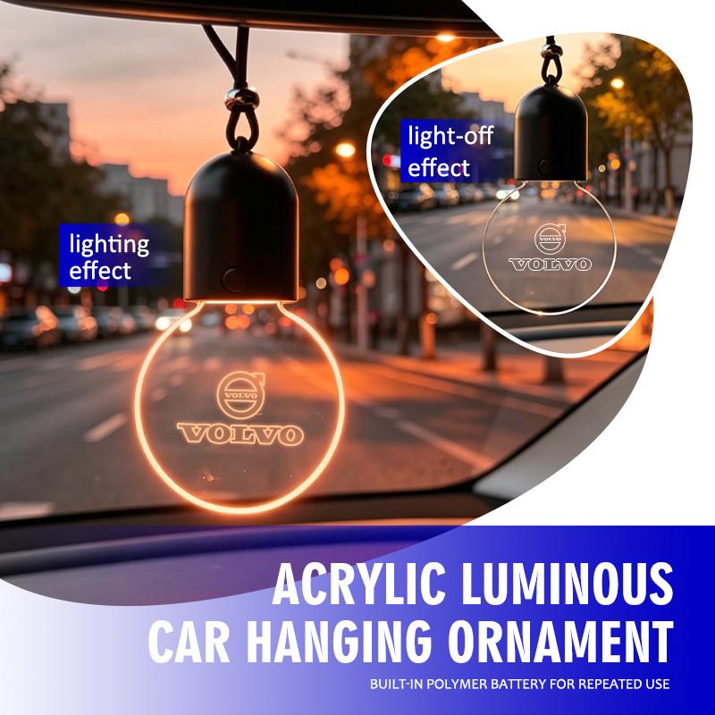 Luminous Acrylic Car Hanging Glow Decor Rear View Mirror Pendant For Volvo Xc60 Xc90 V40 V60 S60 V50 V90 S80 C40 XC40 V70 XC70 JI5