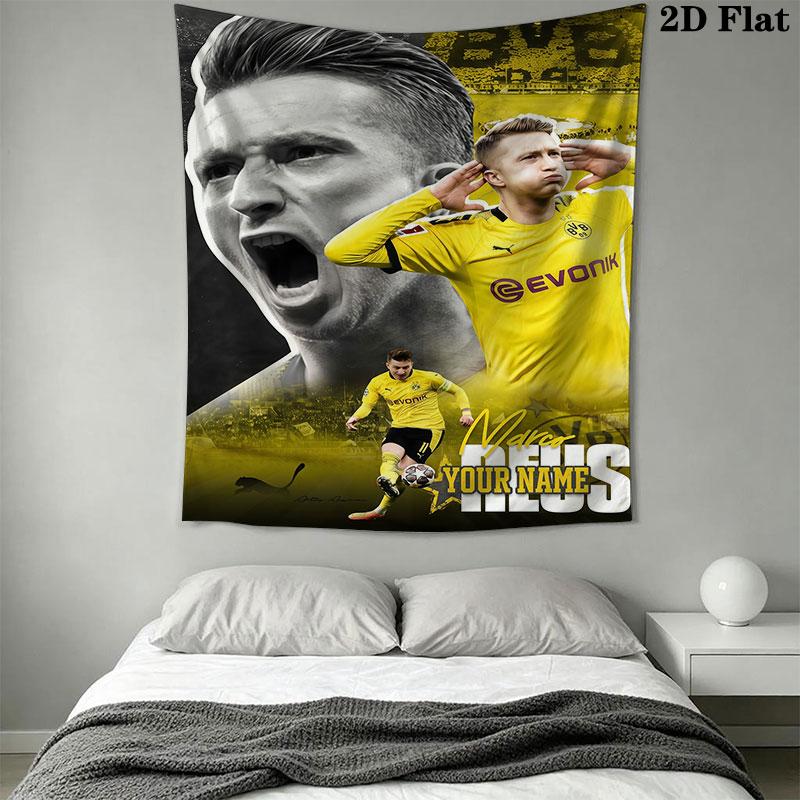 Custom Borussia Dortmund Wall Hanging Printed Fabric Blanket Decorative Tapestries for Bedroom Living Room Home Decor