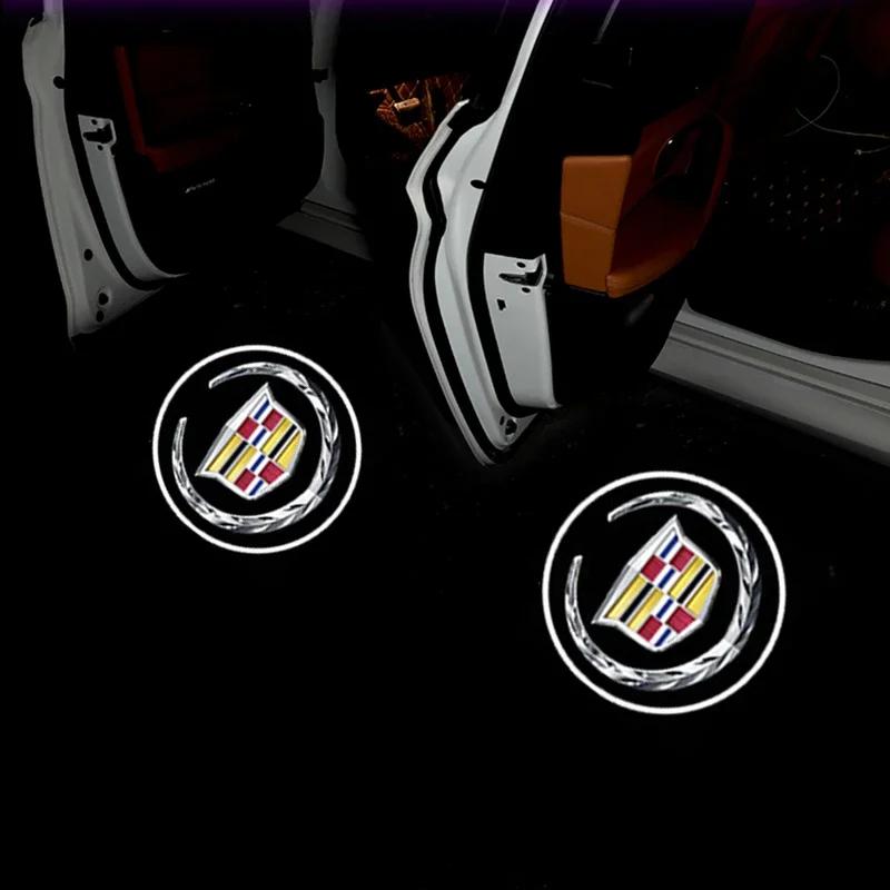2 шт. Светодиодные проекторы в двери автомобиля, приветственный свет для Cadillac ATS CTS BLS SRX Escalade XT5 Deville XTS DTS Tiburon XT4 XLR XLR-V Seville SLS