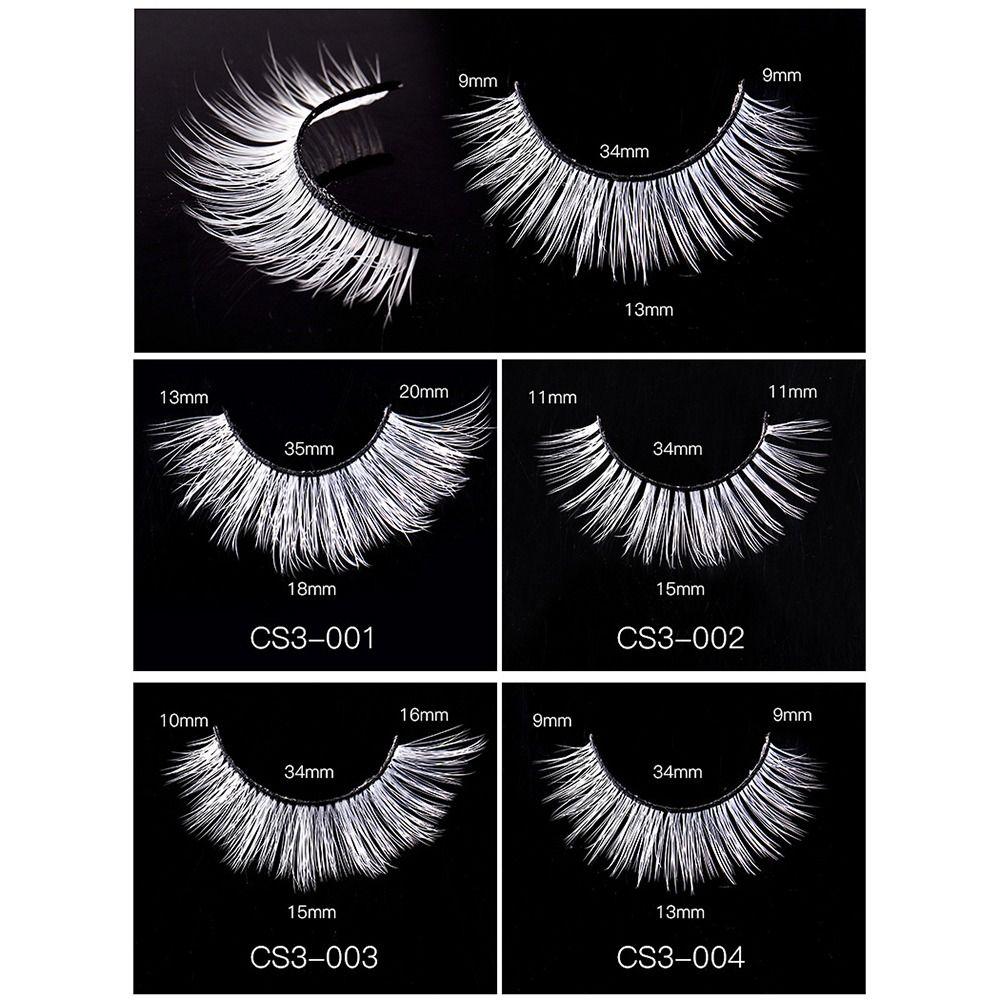 3 пары Manga White False Eyelashes Natural Cosplay Eyelashes Lashes Extension