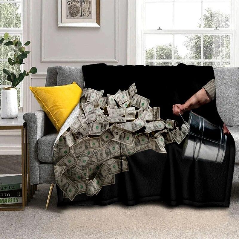 Богатое 3D одеяло с узором в долларах и евро, мягкое одеяло для дома, спальни, кровати, дивана, пикника, путешествия, офиса, одеяло, детское одеяло