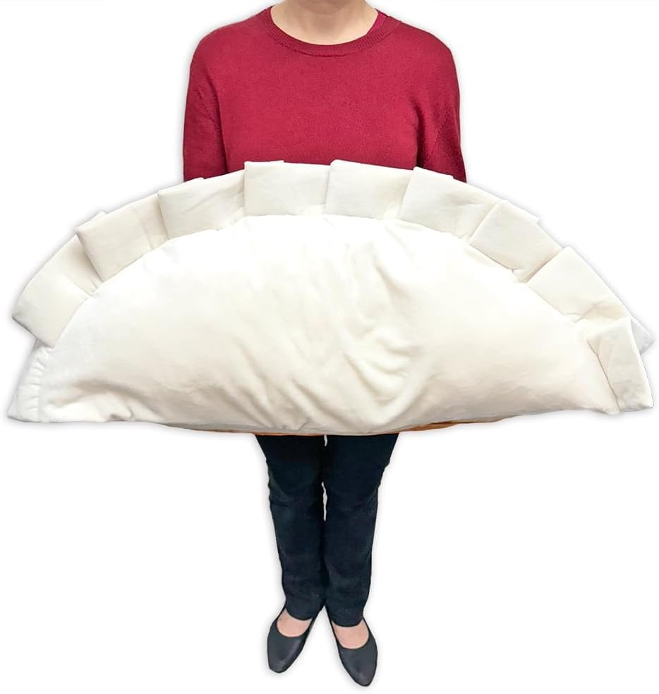 Freshly Baked Hearty Gyoza Dumpling Ultra BIG Plush, Cushion Body Pillow, Large Realistic Food Stuffed Toy, Approx. 73cm (Green Onion Sauce)