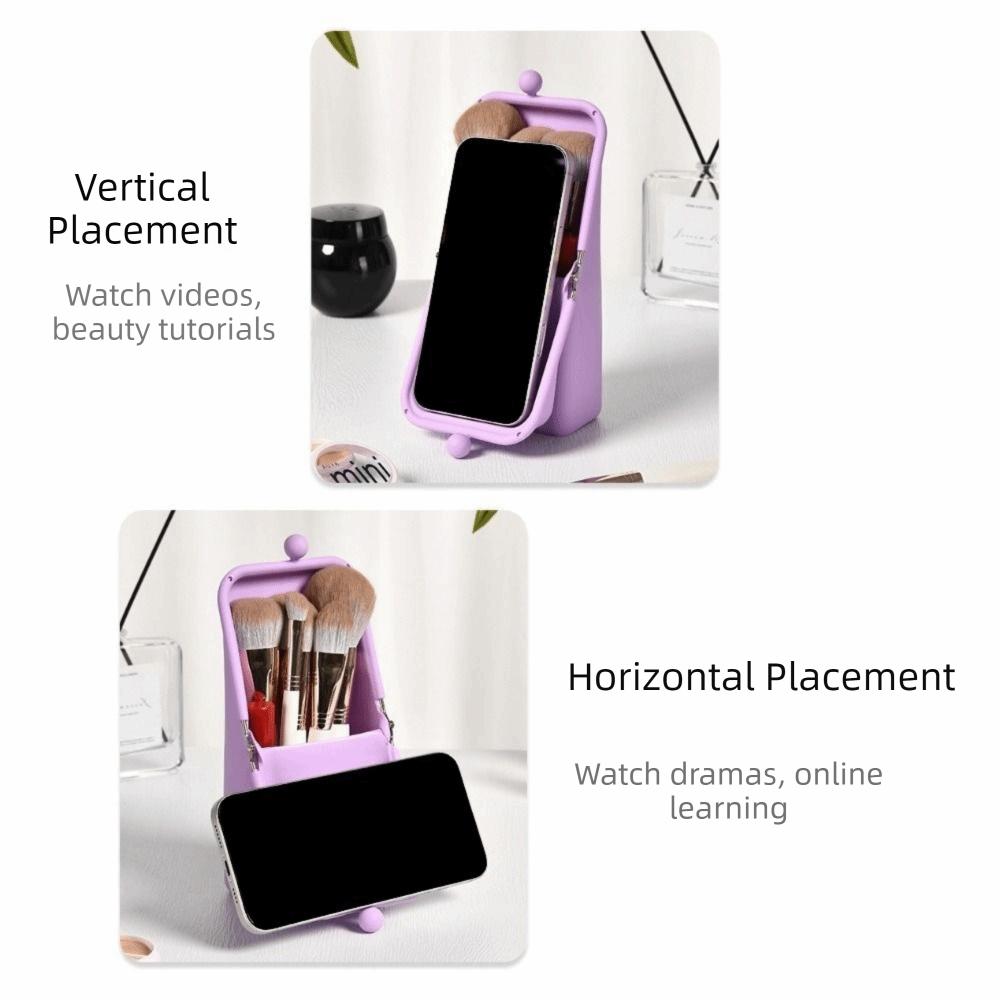 Vertical Makeup Brush Storage Bag Silicone Makeup Brush Holder Makeup Organizer  Cosmetic Tool