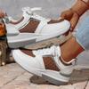 Women's Trendy Platform Sneakers Casual Lace Up Outdoor Shoes Comfortable Low Top Sport Shoes Plus Size Shoes 36-43