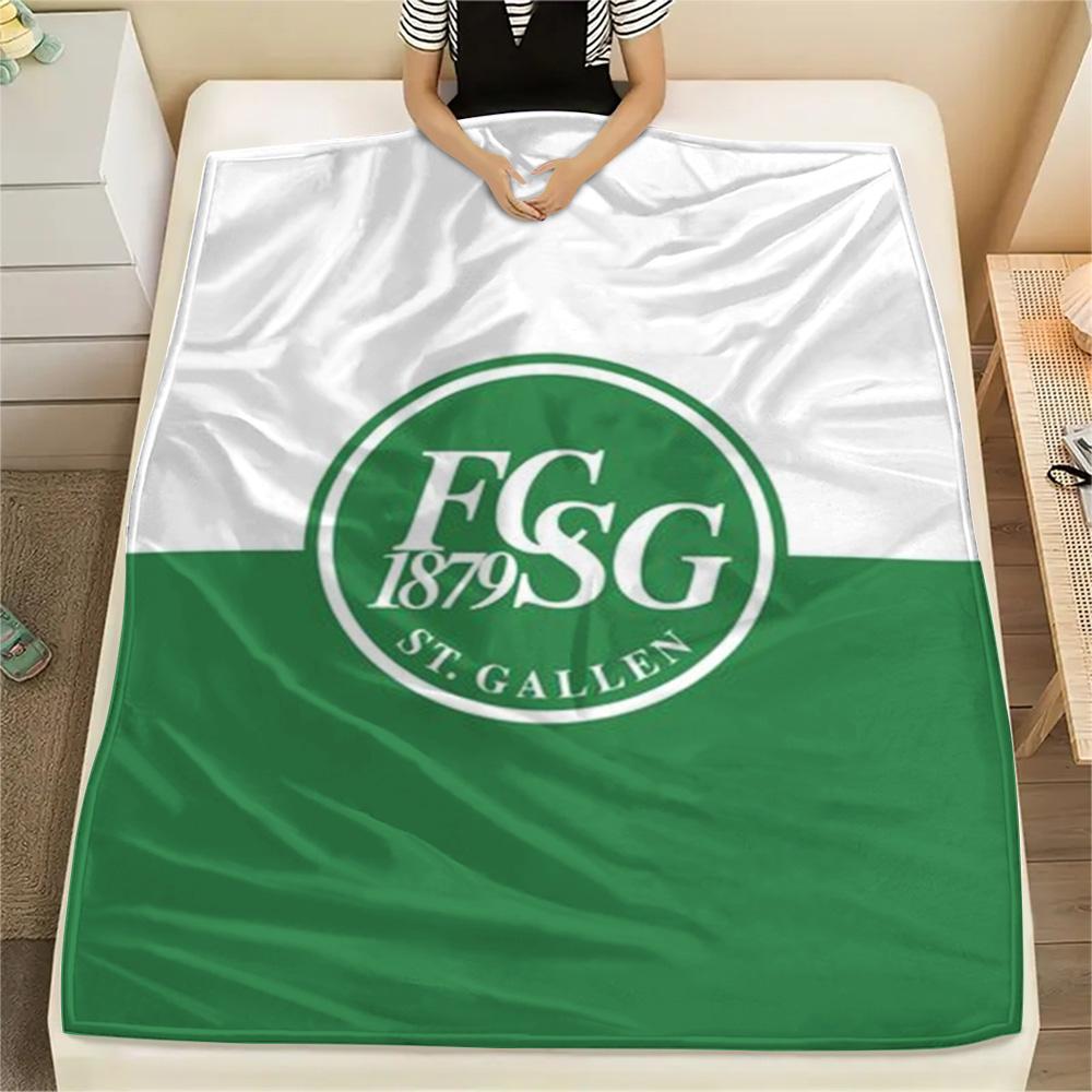 1Pc FC St. Gallen Print Flannel Blanket High Quality Warm Comfortable Cover for All Seasons Perfect for Gifts Home Decor