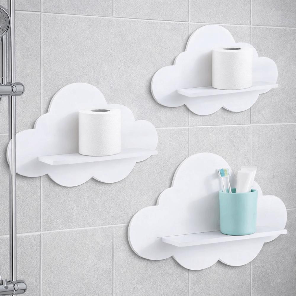 Durable Floating Shelf Minimalist Cloud Shape Shelf Home Decorative Wall Storage Rack  Bedroom