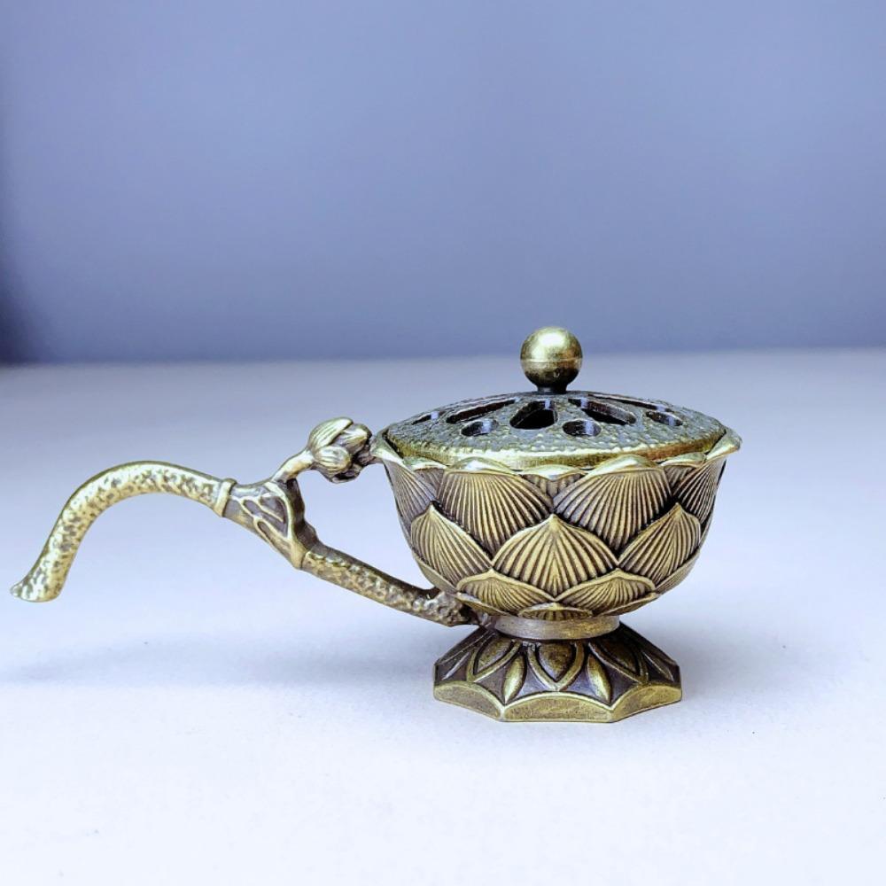 Курильница Zen Lotus с крышкой, 1 шт. — идеально подходит для студии йоги, домашнего декора и Рождества — включает в себя благовония из сандалового дерева и линейные благовония