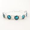 925 Sterling Silver Blue Apatite Gemstone Jewelry Handmade Bracelet 9" For Mom RB-7-14