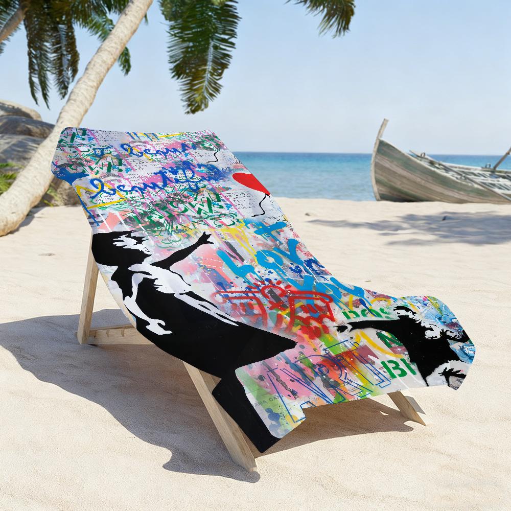 B-Banksy Graffiti Art Towel Soft Pool Gift For Travel Gym Shower Camping Quick Dry Sports Large Beach Towels