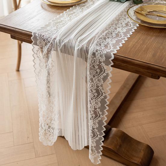 Lace Table Runner Hollow Out Placemat for Dining Table Dresser Buffet Decor Wrinkle-Free Protective Tablecloth for Dining Home Wedding Party