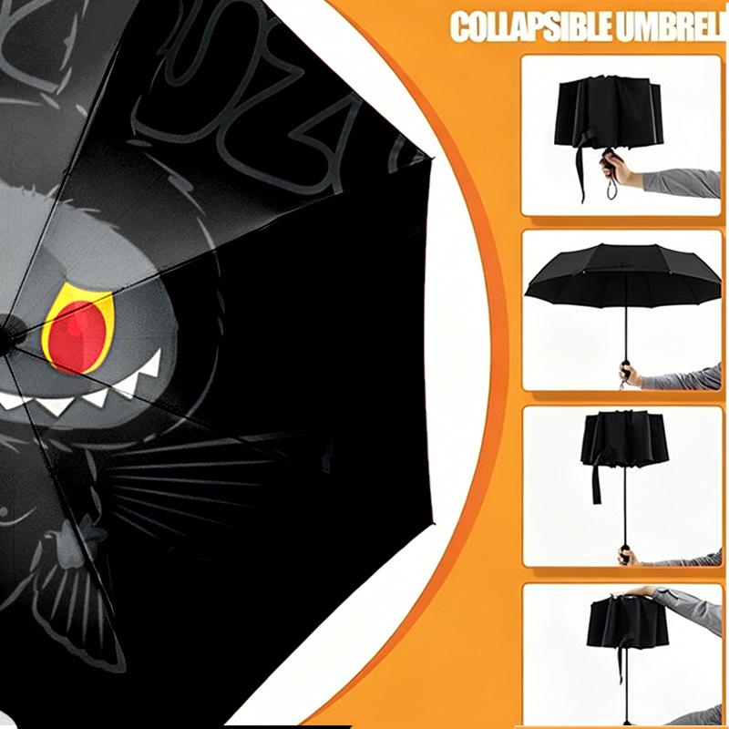 Custom Name Personalized Labubu Print Umbrella, Auto Open Close, 8‑Rib Sturdy Frame, Commute Camping Hiking Use, Birthday Gift