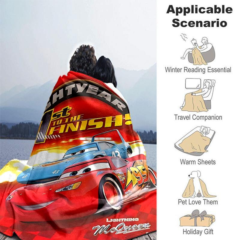1pc Cars Movie Poster Collage Flannel Blanket Soft Warm Throw Blanket for Bedroom Living Room Bed Travel Camping Picnic Gift. M73005