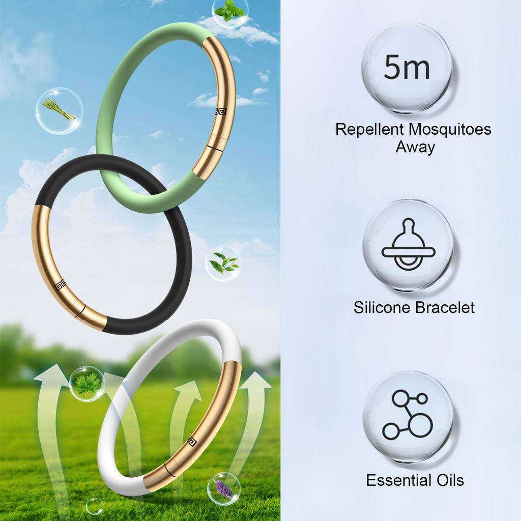 Браслеты от комаров Эфирные масла Водонепроницаемые уличные браслеты без ДЭТА