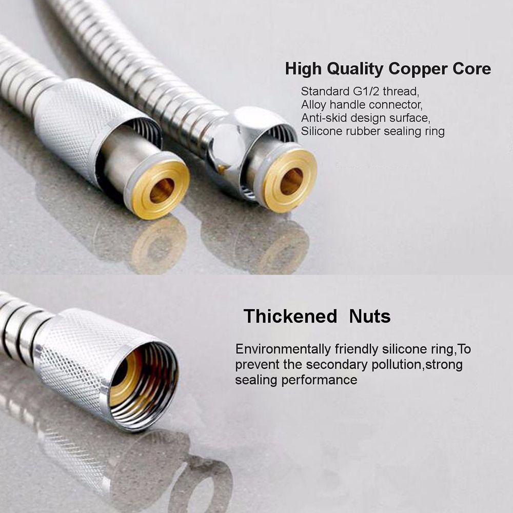 1.5m High Quality Stainless Steel Bathroom Supplies Flexible Water Pipe Plumbing Hoses Shower Tube