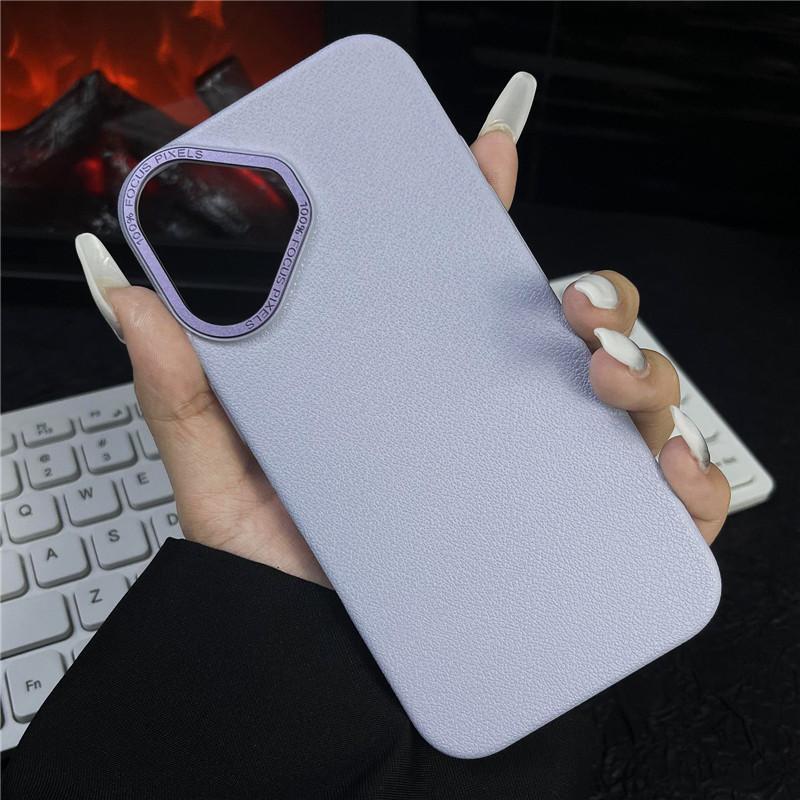 Для Apple iPhone 16 Plus Pro Max прочный металлический чехол с большой дыркой в рамке для объектива Litchi Grain PC, защитный чехол от отпечатков пальцев, задняя крышка-оболочка
