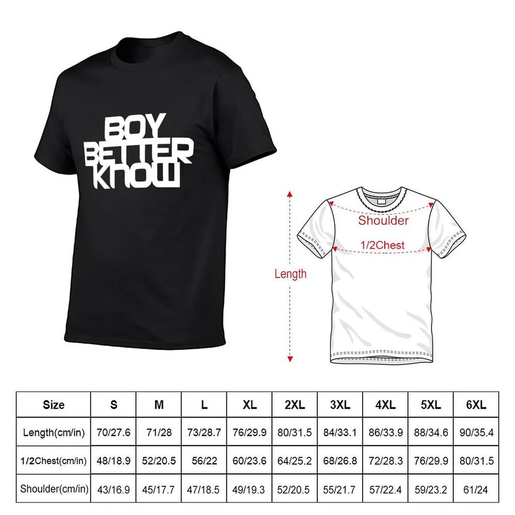 Boy Better Know - Chest Placement (white) T-Shirt Customs Design Your Own Oversized Graphic Tee Blouse T Shirts for Men Pack