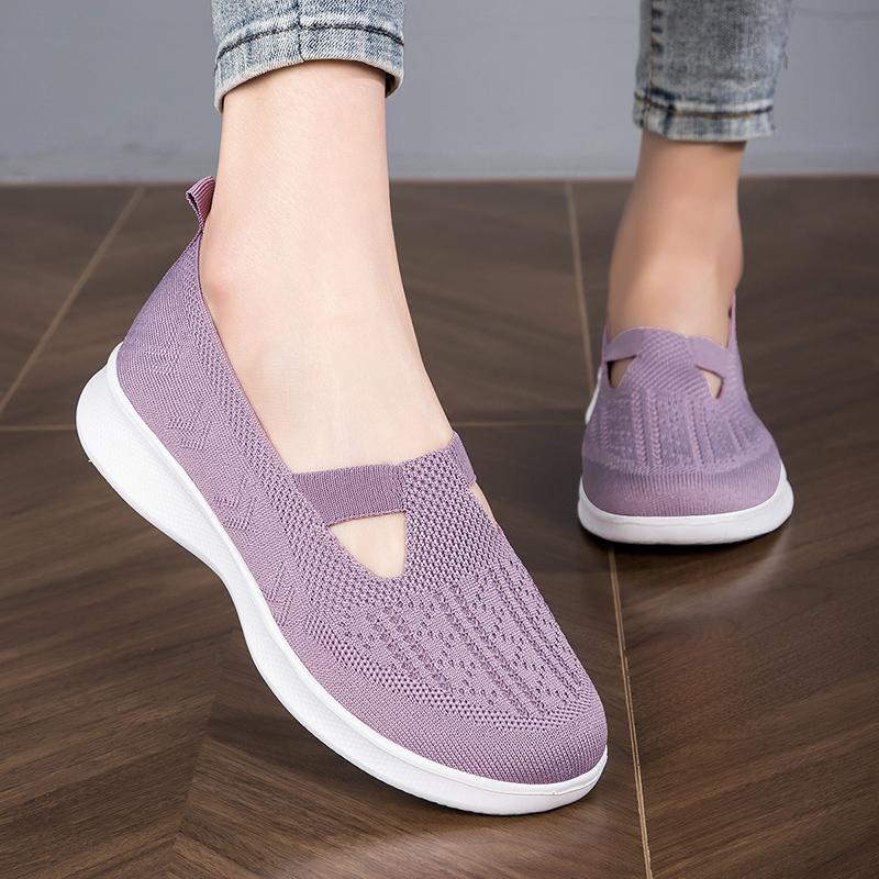 Мода 2024 года, летняя новая женская модная удобная повседневная женская обувь на мягкой подошве, дышащая, плоская, больших размеров, прогулочная обувь для женщин