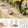 1-20 Wooden Table Numbers Card Set with Base Birthday Wedding Party Table Decor