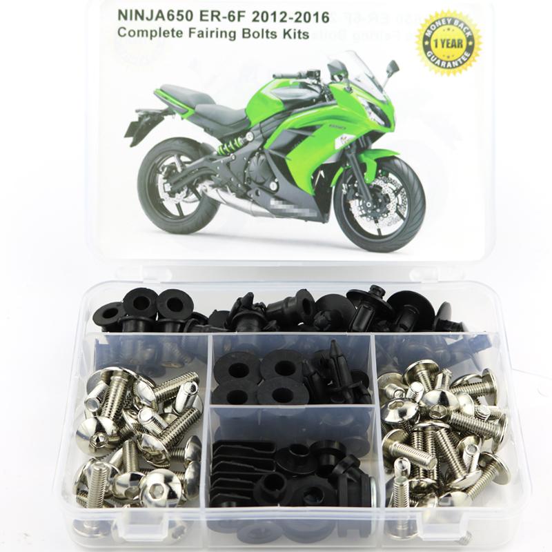 Fit For Kawasaki Ninja 650 ER-6F ER6F 2012 2013 2014 2015 2016 Full Fairing Kit Motorcycle  Steel Screws Nuts Fairing Clips