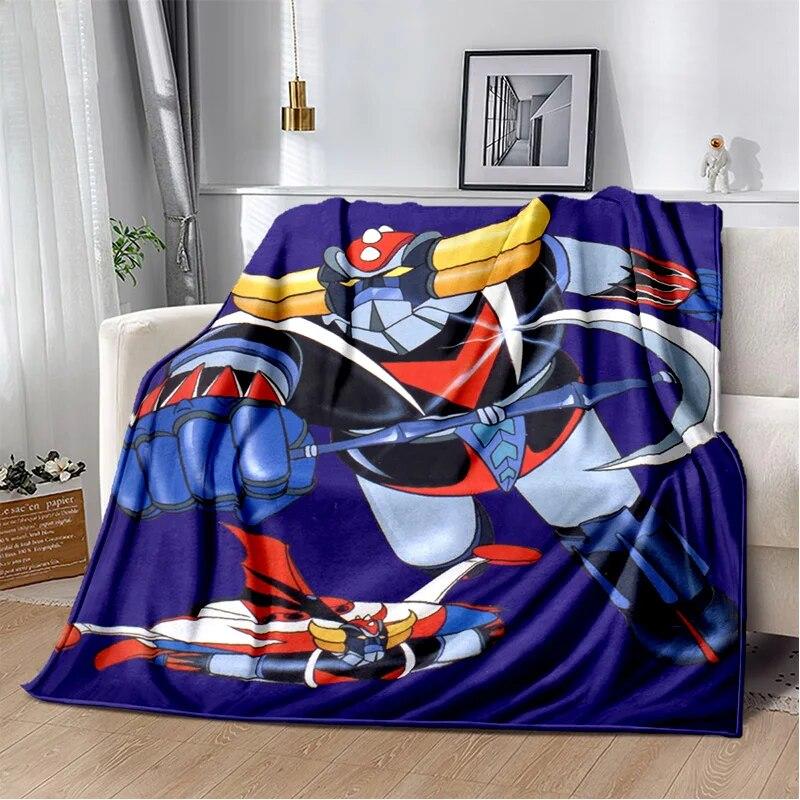 UFO Robot Grendizer Anime Cartoon Soft Plush Blanket,Flannel Blanket Throw Blanket for Living Room Bedroom Bed Sofa Picnic Kids