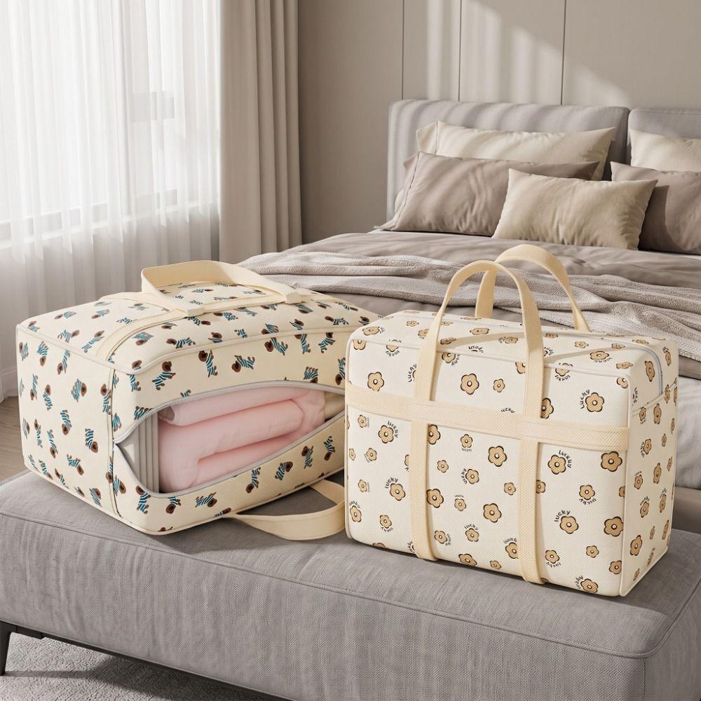 Large Capacity Clothes Packing Bag Puppy Pattern Moving Packing Bag Cute Clothes Organizer Duvet