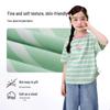 Girls' Striped Colorblock Bow Short Sleeve T-shirt