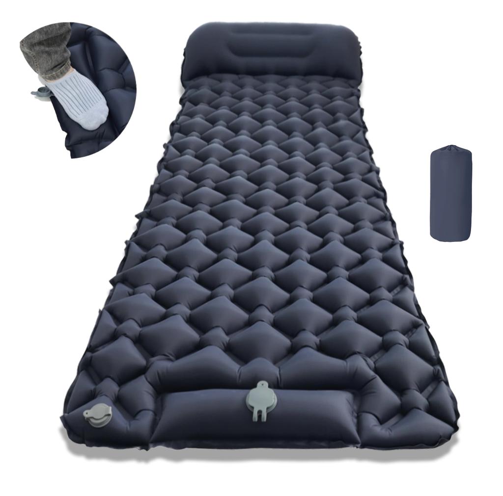 40D Nylon Waterproof Ultralight 1-2 Person Summer Camping Mat with Built-in Pump Portable & Compact for Hiking Outdoor Adventure