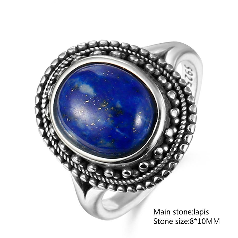 Кольцо Charm Noble 100% 925 пробы из серебра 10x14 мм с лазуритом, обручальное кольцо для девушки, женщины, на годовщину, день рождения, подарок