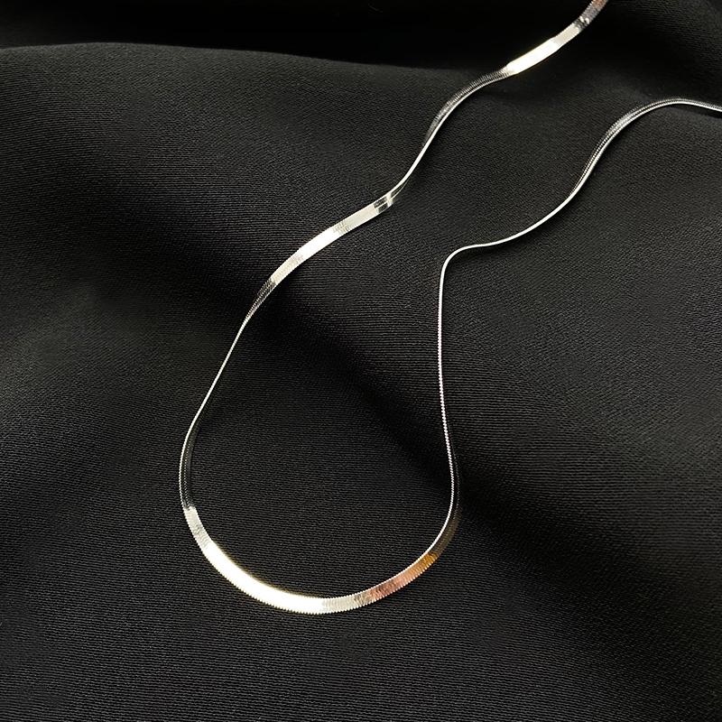 Ожерелье из стерлингового серебра 925 пробы на заказ, серебряная цепочка со змеиной костью, женская темпераментная цепочка на ключицу, простое колье, модные аксессуары