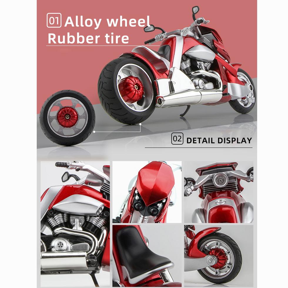 1:12 Scale Tyrannosaurus Rex V-REX Alloy Racing Motorcycles Model, with Simulation Street Motorcycle Model Collection