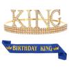 Birthday King Sash, Tiara for Men Birthday, and Crown Set for Men Birthday Party Favors