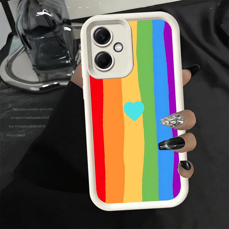 Rainbow Gradient Love Desgin Soft Phone Case for Xiaomi Poco X7 X6 X5 Pro X4 Gt X3 F7 Ultra M8 M7 Redmi 15C 15 14C 13 13C 12 12C