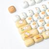 137 Key PBT Cute MOG Profile Keycaps Yellow Circle Keycap Set for Cherry MX Gateron Switches Mechanical Keyboard 60% 65% 70% 100% (Bread Cat)