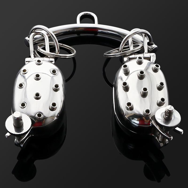 Злые ракушки, растягиватель шариков из нержавеющей стали и дробилка шариков, кольцо для члена с шипами CBT, боль против удовольствия, удовольствие