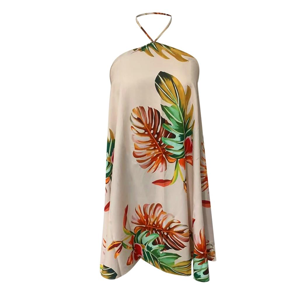 Женское летнее повседневное свободное платье с открытыми плечами и завязками