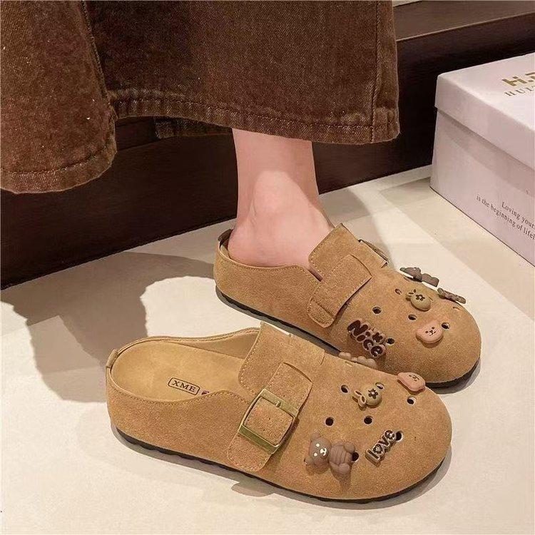 Женские летние перфорированные сандалии в стиле Birkenstock с вырезами, мягкая подошва, удобные и дышащие, милый дизайн