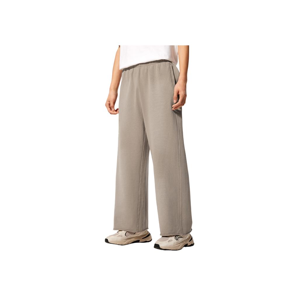 Li Ning Sports Lifestyle Series Solid Color Mid Waist Comfortable Breathable Versatile Straight Leg Casual Pants Men Bottoms Brown AKLV259-3