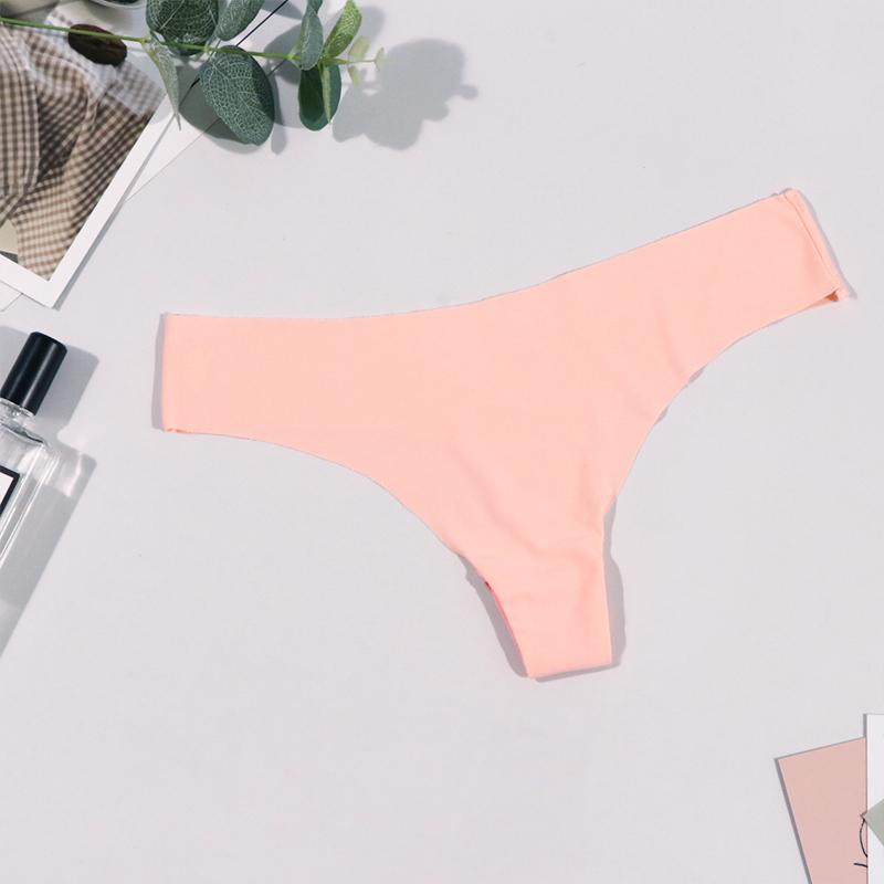 S-XL Ice Silk Panties for Women Low Waist Solid Color Underwear Panties Breathable and Comfortable Cotton Thong