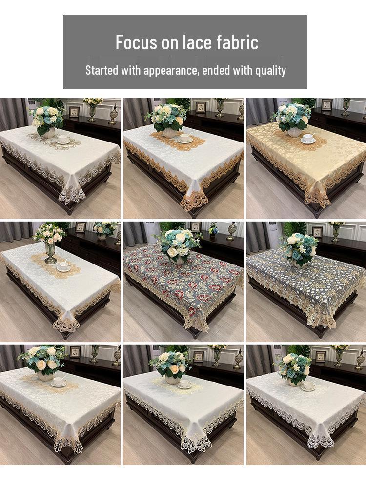 Набор кружевных скатертей в европейском стиле - Современное минималистичное покрытие для кофейного столика, ТВ-тумбы, обеденного стола