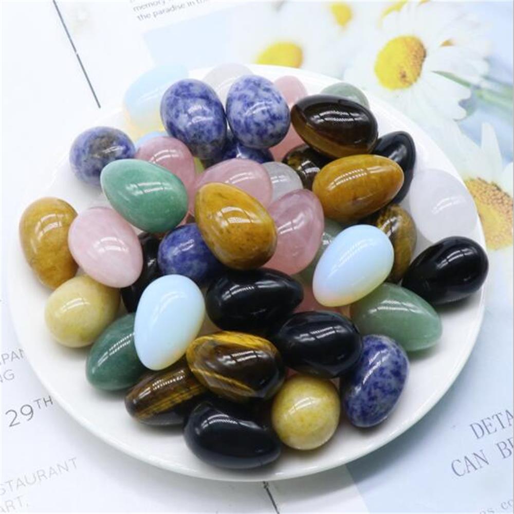 Collection Natural Blue Point Jade Mini Ornament Natural Stone Healing Egg Pattern Healing Stone