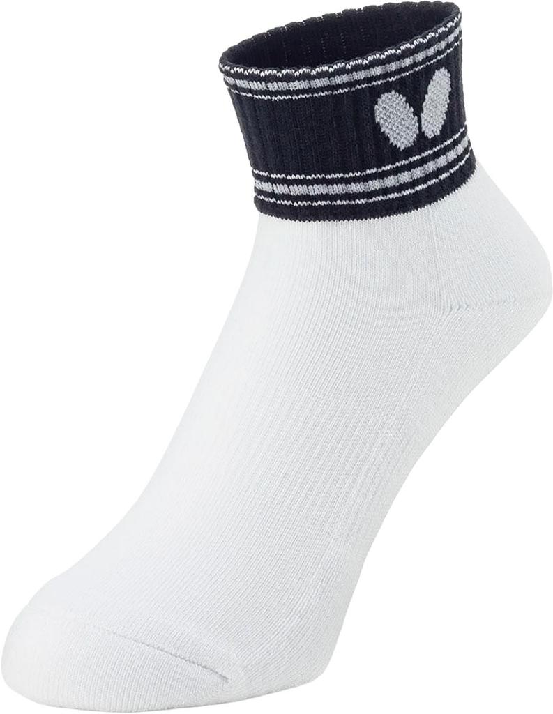 Butterfly Klyde Socks, Table Tennis Semi-Long Length, Unisex, Black, Size O (27.5-29.0cm), Cotton/Acrylic Blend, Model 92600