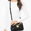 Michael Kors Lita Золотая Цепь Клапан Кожаная Сумка Через Плечо Средняя Женские сумки Черный 35T0GXPL2O-001