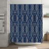 Blue Geometric Shower Curtain Waterproof Bath Decoration Wall Hanging Printed Decorative Fabric for Bathroom Medium Size 72x84in
