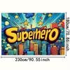 2D Cartoon Superhero Star Backdrop for Superhero Theme Party Photo Booth