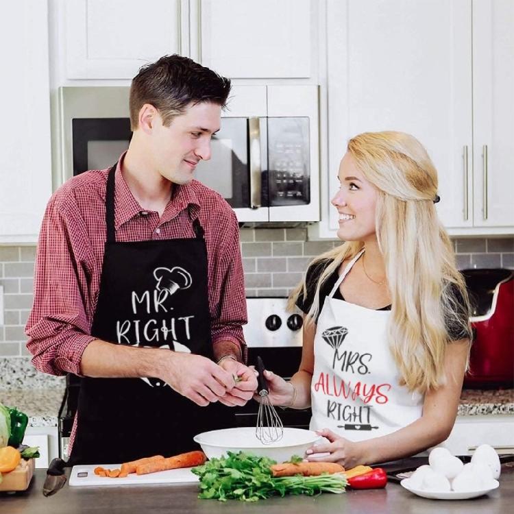 Набор кухонных фартуков для пары MR & Mrs Текстурированный полиэстер Регулируемые перекрещивающиеся завязки Полное покрытие тела Готовка
