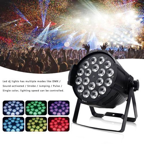 Bruce & Shark Moving Light, Stage Lighting, Moving Head Light, Rotatable Spotlight, 18 LEDs, 200W High Brightness RGBW LED Bar Light, 4/8 Channels, Ba