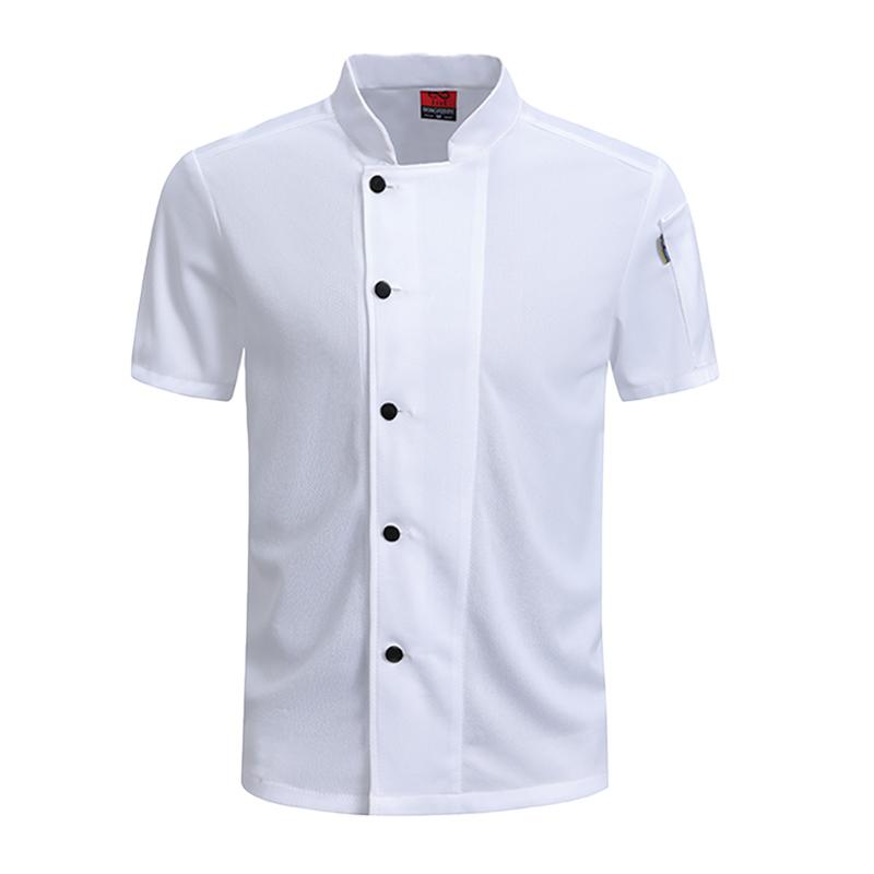 Дышащая униформа для ресторана Рабочая рубашка для кухни Мужская и женская короткорукавная куртка шеф-повара Униформа для сферы общественного питания и приготовления пищи