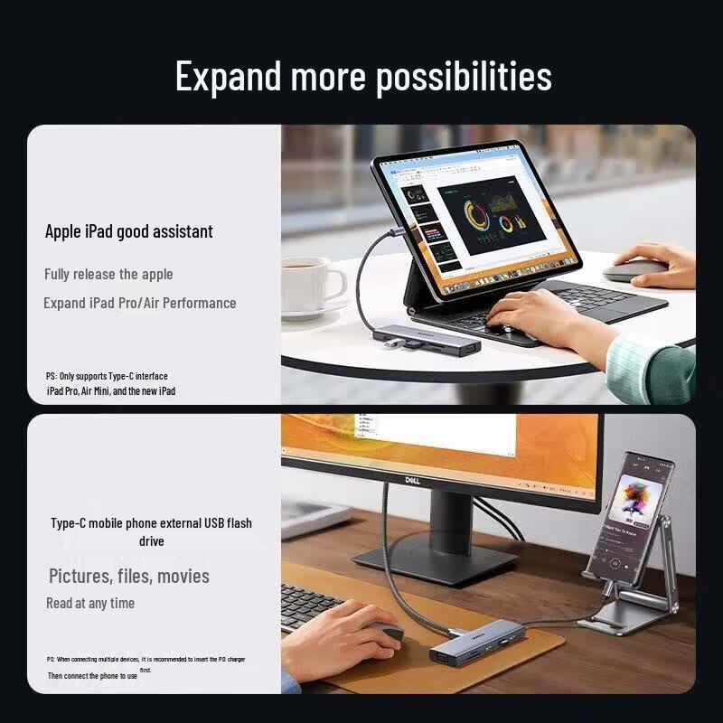 Ugreen Адаптер-хаб USB Type-C HDMI Ethernet с китайской вилкой (адаптер в комплекте)
