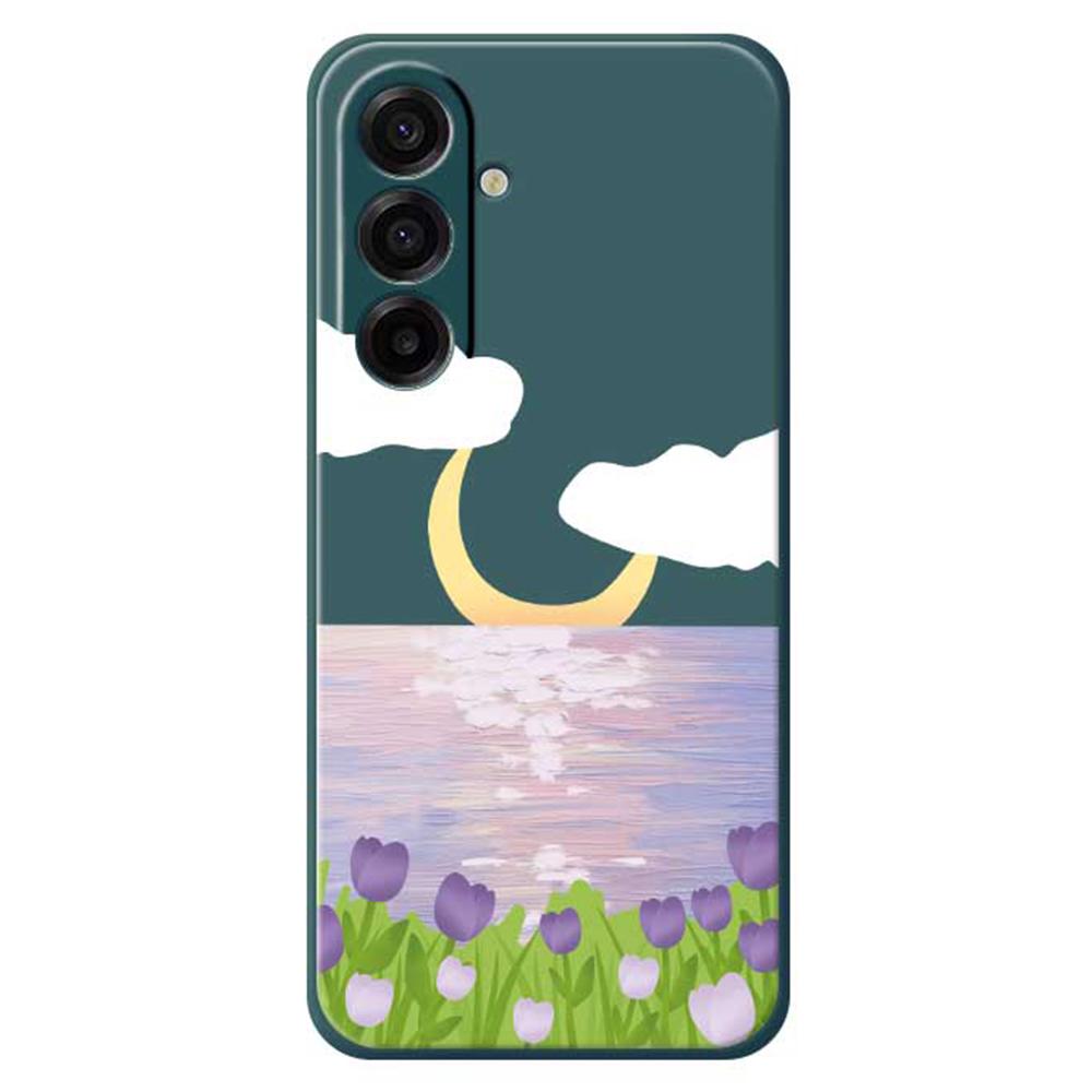 For Samsung Galaxy A17 5G Case Flowers and Sea Pattern Printing Straight Edge TPU Phone Back Cover