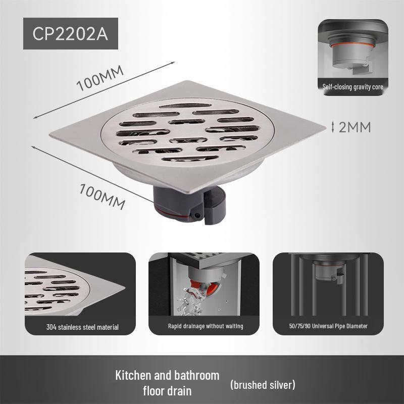 Нержавеющий стальной душевой напольный слив - Дезодорирующий, с защитой от обратного потока, Защита от насекомых для ванной комнаты и прачечной